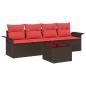 Preview: Gartensofa-set 5 stk. Beige und Rot Poly-Rattan