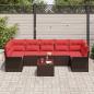Preview: Gartensofa-set 8 stk. Beige und Rot Poly-Rattan