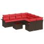 Preview: Gartensofa-set mit Kissen 9 pcs Beige und Rot Poly-Rattan
