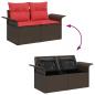 Preview: Gartensofa-set mit Kissen 9 pcs Beige und Rot Poly-Rattan