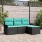 Preview: ARDEBO.de - Gartensofa-set 4 Stk. Schwarz Poly-Rattan