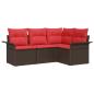 Preview: Gartensofa-set 4 stk. Braun Poly-Rattan