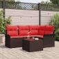 Preview: ARDEBO.de - Gartensofa-set 5 stk. Braun Poly-Rattan