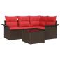 Preview: Gartensofa-set 5 stk. Braun Poly-Rattan
