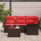 Preview: Gartensofa-set 5 stk. Braun Poly-Rattan