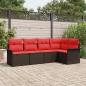Preview: ARDEBO.de - Gartensofa-set 5 stk. Braun Poly-Rattan