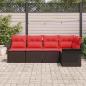 Preview: Gartensofa-set 5 stk. Braun Poly-Rattan