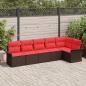 Preview: ARDEBO.de - Gartensofa-set 6 stk. Braun Poly-Rattan