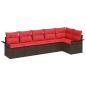 Preview: Gartensofa-set 6 stk. Braun Poly-Rattan