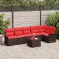 Preview: ARDEBO.de - Gartensofa-set 7 stk. Braun Poly-Rattan