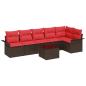 Preview: Gartensofa-set 7 stk. Braun Poly-Rattan
