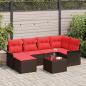 Preview: ARDEBO.de - Gartensofa-set 7 stk. Braun Poly-Rattan