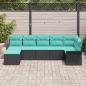 Preview: Gartensofa-set 7 Stk. Schwarz Poly-Rattan