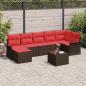 Preview: ARDEBO.de - Gartensofa-set 8 stk. Braun Poly-Rattan