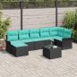 Preview: ARDEBO.de - Gartensofa-set 8 stk. Schwarz Poly-Rattan