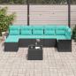Preview: Gartensofa-set 8 stk. Schwarz Poly-Rattan