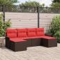 Preview: ARDEBO.de - Gartensofa-set 6 stk. Braun Poly Rattan