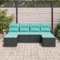 Preview: Gartensofa-set 6 Stk. Schwarz Poly Rattan