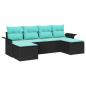 Preview: Gartensofa-set 6 Stk. Schwarz Poly Rattan