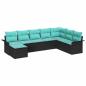 Preview: Gartensofa-set 8 Stk. Schwarz Poly Rattan