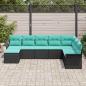 Preview: Gartensofa-set 8 Stk. Schwarz Poly Rattan