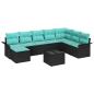 Preview: Gartensofa-set 9 Stk. Schwarz Poly Rattan