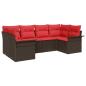 Preview: Garten-Sofa-Set 6 stk. Braun Poly Rattan