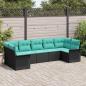Preview: ARDEBO.de - Garten-Sofa-Set 7 stk. Schwarz Poly Rattan