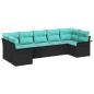 Preview: Garten-Sofa-Set 7 stk. Schwarz Poly Rattan