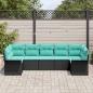 Preview: Garten-Sofa-Set 7 stk. Schwarz Poly Rattan