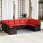 Preview: ARDEBO.de - Gartensofa-set 9 stk. Beige Poly-Rattan