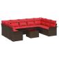 Preview: Gartensofa-set 10 stk. Braun Poly-Rattan