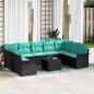 Preview: ARDEBO.de - Gartensofa-set 10 stk. Schwarz Poly-Rattan