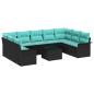 Preview: Gartensofa-set 10 stk. Schwarz Poly-Rattan