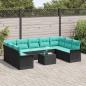 Preview: Gartensofa-set 10 stk. Schwarz Poly-Rattan