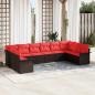 Preview: ARDEBO.de - Gartensofa-set 10 stk. Beige Poly-Rattan