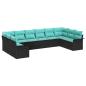 Preview: Gartensofa-set 10 Stk. Schwarz Poly-Rattan