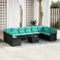 Preview: ARDEBO.de - Gartensofa-set 11 Stk. Schwarz Poly-Rattan