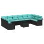 Preview: Gartensofa-set 11 Stk. Schwarz Poly-Rattan