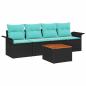 Preview: Gartensofa-set 5 stk. 4-Sitzanzahl Schwarz und Türkis