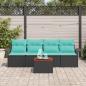 Preview: Gartensofa-set 5 stk. 4-Sitzanzahl Schwarz und Türkis