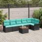 Preview: ARDEBO.de - Gartensofa-set 7 stk. 6-Sitzanzahl Schwarz und Türkis