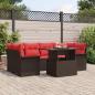 Preview: ARDEBO.de - Gartensofa-set 7 stk. Braun [Synthetisch]: Poly Rattan