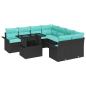 Preview: Gartensofa-set 9 Stk. Schwarz [Synthetisch]: Poly Rattan