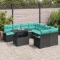 Preview: Gartensofa-set 9 Stk. Schwarz [Synthetisch]: Poly Rattan