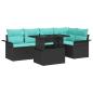 Preview: Gartensofa-set 6 Stk. Schwarz [Synthetisch]: Poly Rattan