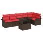 Preview: Gartensofa-set 7 Stk. Braun [Synthetisch]: Poly Rattan
