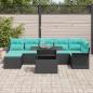 Preview: Gartensofa-set 8 Stk. Schwarz [Synthetisch]: Poly Rattan