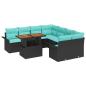 Preview: Garten-Sofa-Set mit Speicher 9 pcs Schwarz Poly Rattan