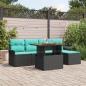 Preview: ARDEBO.de - Garten-Sofa-Set 6 Stk. Schwarz Poly Rattan